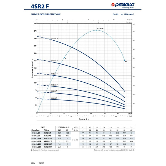 Погружной насос для скважины Pedrollo 4SR2m/12 F 