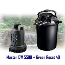 Комплект для пруда насос DW 5500 + фильтр Green Reset 40