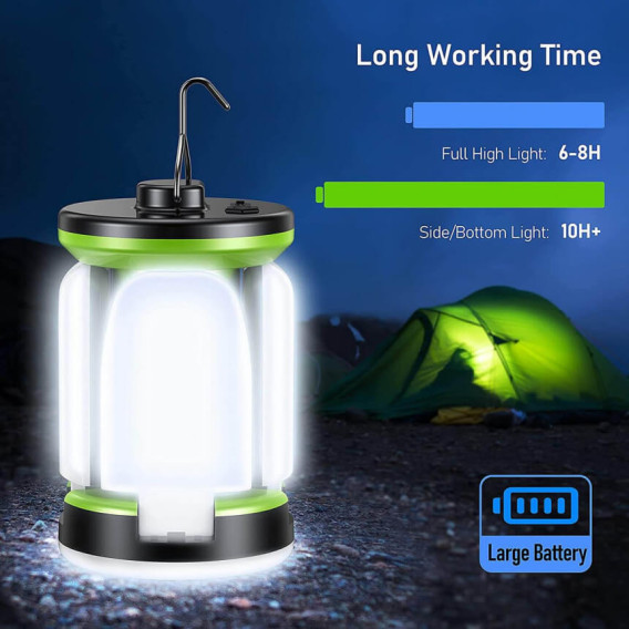 Многофункциональный фонарь Blukar для кемпинга с аккумулятором на 3600 мАч