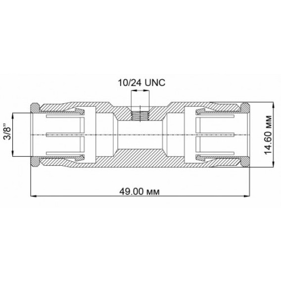 Муфта для 1 форсунки 10/24" для трубопроводов 3/8 Tecnocooling, для систем высокого давления от 70 до 100 бар (ТС300001)